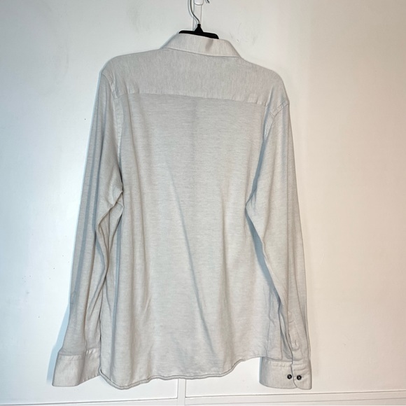 STONE ROSE Button-Up Performance Knit Shirt in Light Grey - Picture 5 of 12